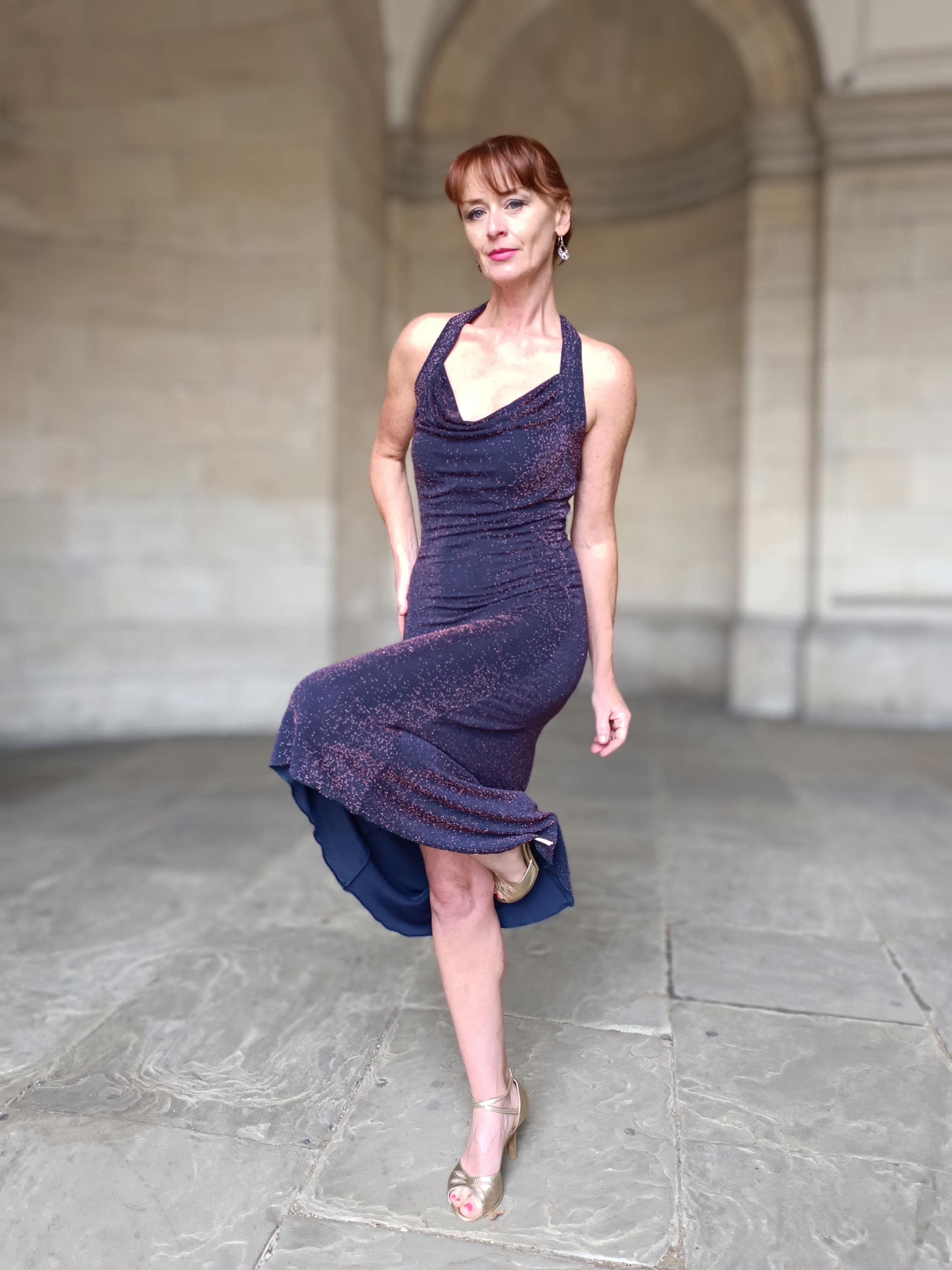 アルゼンチンタンゴ| ブラウン ホルターネックドレス アルゼンチンタンゴ| ブラウン ホルターネックドレス ホルターネック