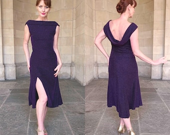 Dance dress, Tango dress, Ballroom dress, Cocktail dress, Lurex dress , Midi dress - AGNES