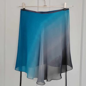 Ballet wrap skirt, dance skirt, chiffon skirt, rehearsal skirt: Teal Ombre