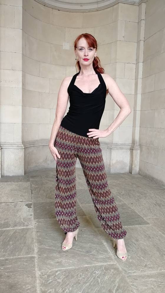Image of Tango Pants, Trousers, Dance Lurex Pants, Palazzo Trousers