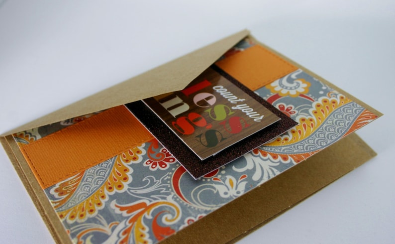 Fall Card Count Your Blessings Card Fall Leaves Card Autumn Leaves Card Happy Fall Card Thanksgiving Card Blank Card