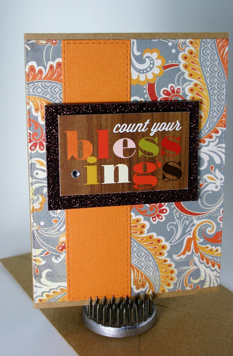 Fall Card Count Your Blessings Card Fall Leaves Card Autumn Leaves Card Happy Fall Card Thanksgiving Card Blank Card