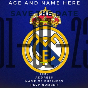 Real Madrid Birthday Invitation