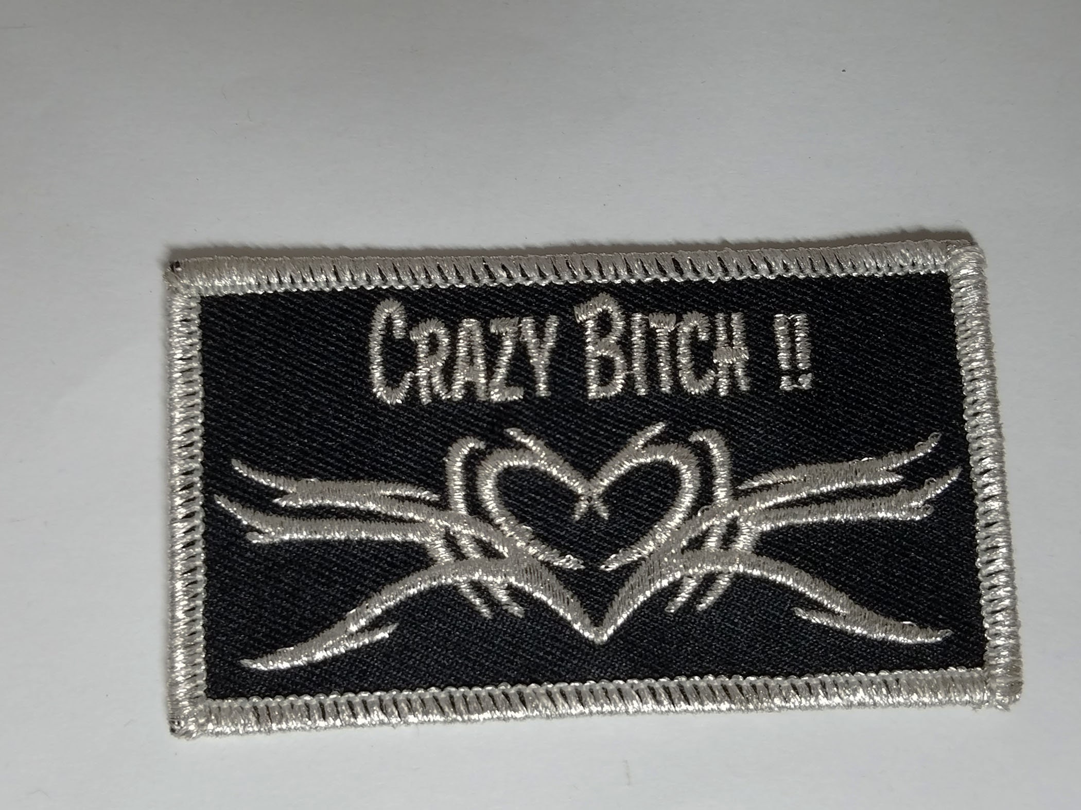 CRAZY BITCH Patch Embroidered Iron-on Applique Biker Funny