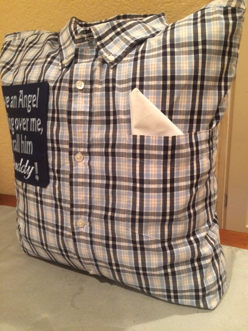 Memory Tshirt button up Shirt Pillow With Saying of Your Etsy