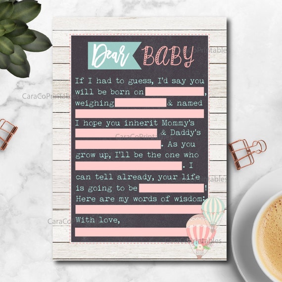 Baby Shower MadLibs Printable Game Fill In The Blanks Mad Libs Chevron Baby Shower MadLibs Printable Game Fill In The Blanks Mad Libs Chevron