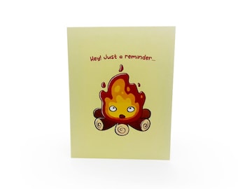 Fire Spirit Thank You - Cute/Funny Illustrated Greeting Card