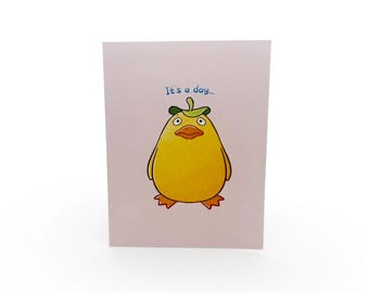 Duck Spirit Birthday Card - Funny Illustrated Greeting Card