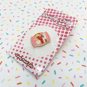 Shrimp Chip Snack Hard Gold Enamel Pin