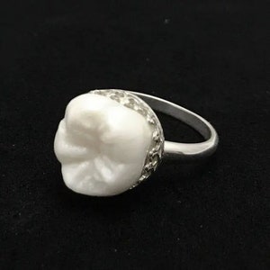 Real human tooth molar ring//sterling silver tooth ring//sizes 6,7,8//real human tooth ring//silver human tooth jewelry//real tooth ring