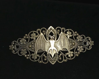 Antiqued Gold Bat filigrane Haarspange