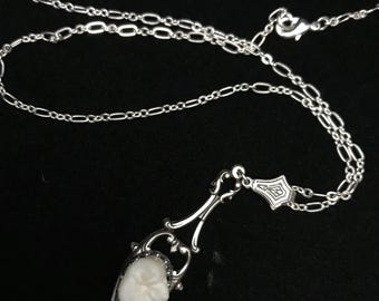 Real human tooth necklace//silver human molar tooth necklace//human molar//art nouveau style tooth jewelry//human tooth pendant//human tooth