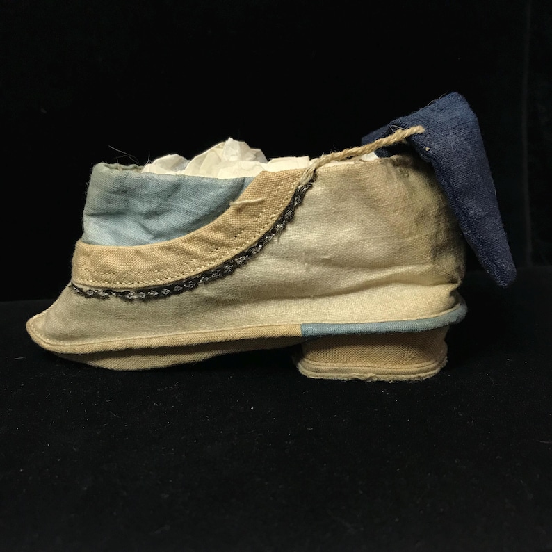 Vintage lotus slippers, mourning shoes for bound feet c.1890