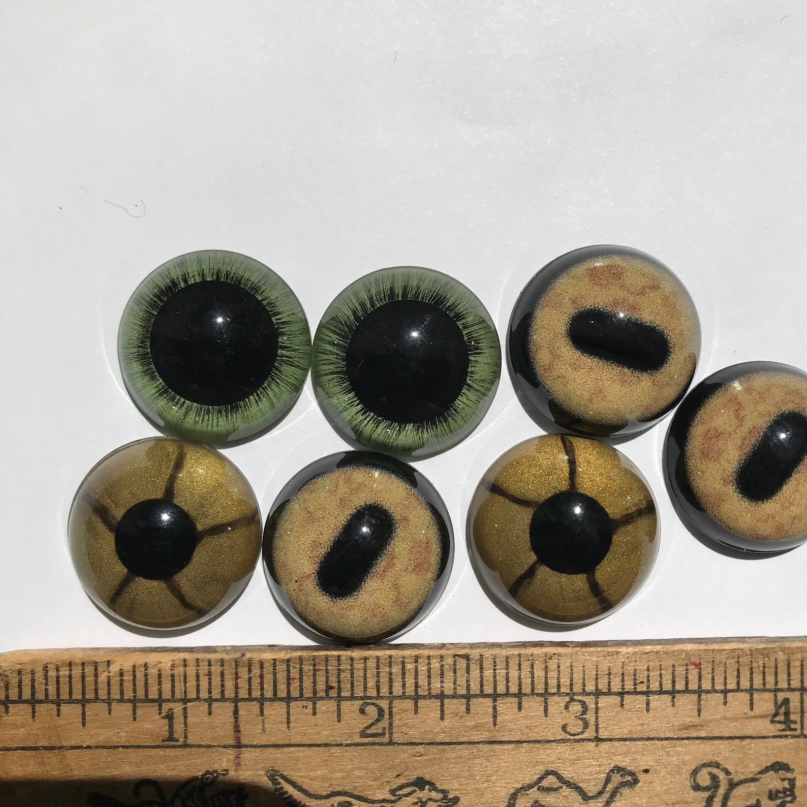 Lot of Seven Glass Taxidermy Eyes//24mm Glass Eyes//taxidermy Etsy UK