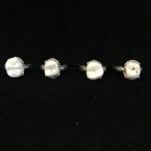Human Teeth Rings Real Human Tooth Molar in Sterling Silver Engagement Ring Setting Sz.7 ...