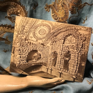 Kabinetkaart Rome Catacomben dubbelzijdig//foto ossuarium kapucijner//Macabere vintage foto//Victoriaanse groteske foto