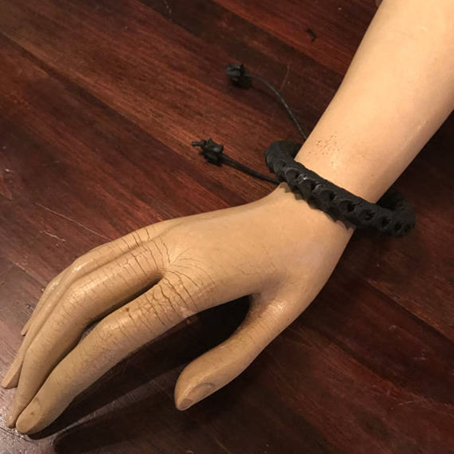 Black dyed snake vertebrae bracelet//snake bone Etsy