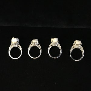 Human Teeth Rings Real Human Tooth Molar in Sterling Silver Engagement Ring Setting Sz.7 ...