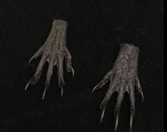 pair of black ground squirrel feet//dyed black squirrel feet//taxidermy//claw//raw material//appx. 1.5&quot;//real feet//real claws//taxidermy