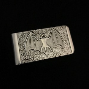 Pinza para billetes con forma de murciélago // Pinza para billetes plateada con forma de murciélago // Pinza para billetes gótica // Porta billetes con forma de murciélago // Pinza para billetes con forma de murciélago para hombre // Pinza para billetes con forma de murciélago // Pinza para billetes macabra