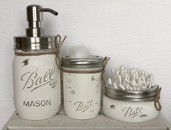 Desk Set Mason Jar Bathroom Set Farmhouse Bathroom Wedding Gift Rustic Home Decor Bathroom Set Vanity Set Country Decor Desk Set Mason Jar Bathroom Set Farmhouse Bathroom Wedding Gift Rustic Home Decor Bathroom Set Vanity Set Country Decor