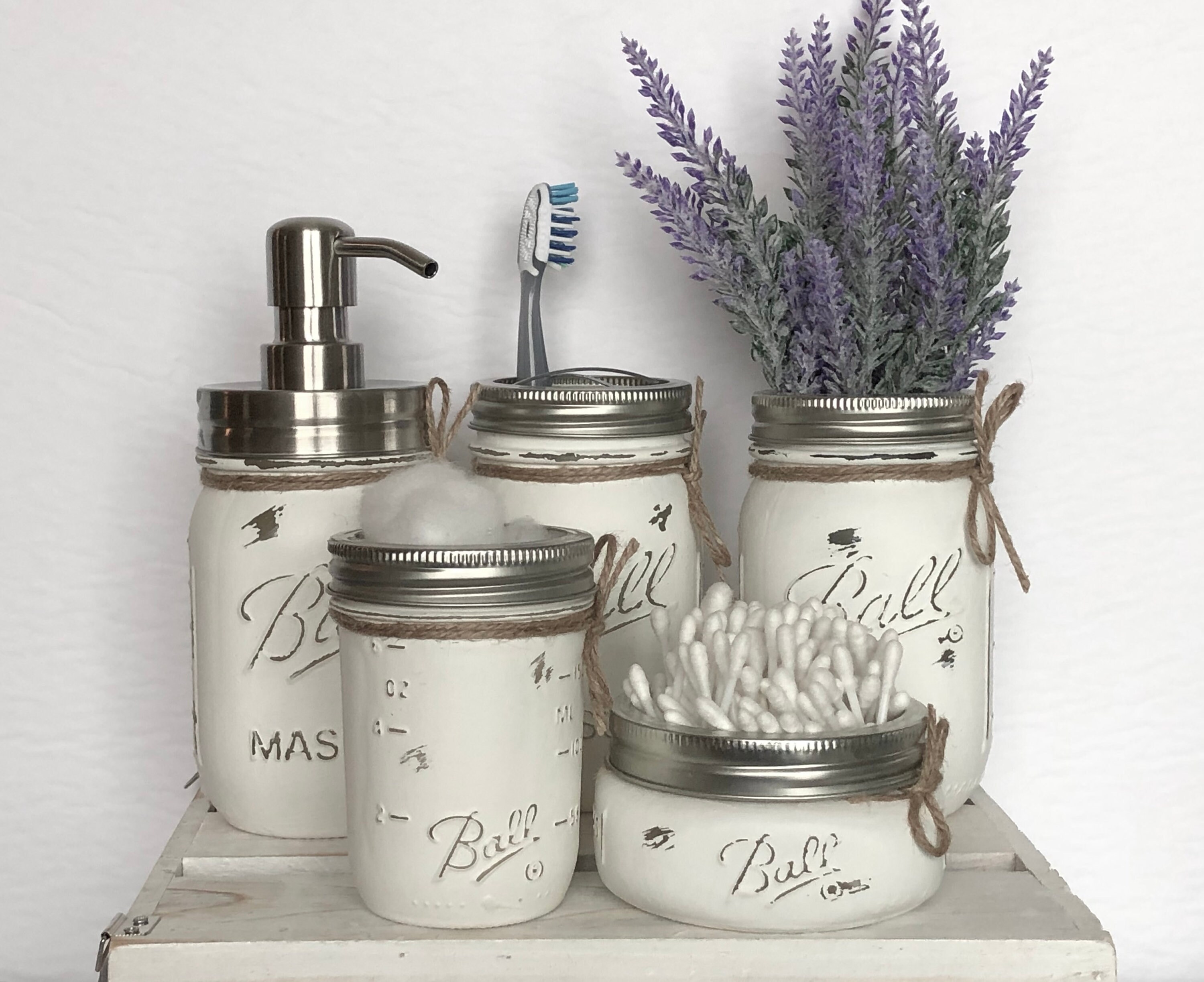 Desk Set Mason Jar Bathroom Set Farmhouse Bathroom Wedding Gift Rustic Home Decor Bathroom Set Vanity Set Country Decor Desk Set Mason Jar Bathroom Set Farmhouse Bathroom Wedding Gift Rustic Home Decor Bathroom Set Vanity Set Country Decor