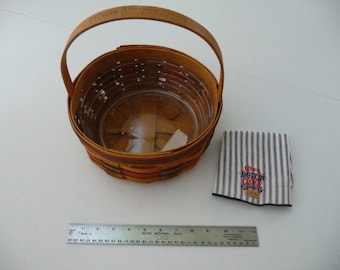 Vintage Longaberger CRISCO American Cookie Celebration Basket with Handle, Plastic Protector, and Liner . 1992
