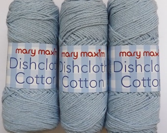 3 Skeins Mary Maxim DISHCLOTH COTTON yarn . . Blue . . FREE sHIPPING . . great for washcloths too!