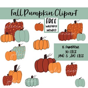 Fall Pumpkin Clipart, Pumpkin png, Pumpkin digital art, Pumpkin Clipart Bundle, Halloween Fall Art