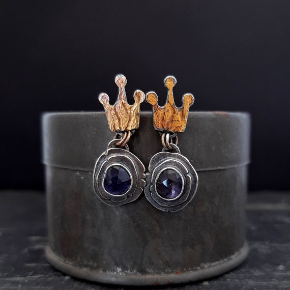 Crown dangle earrings best sale