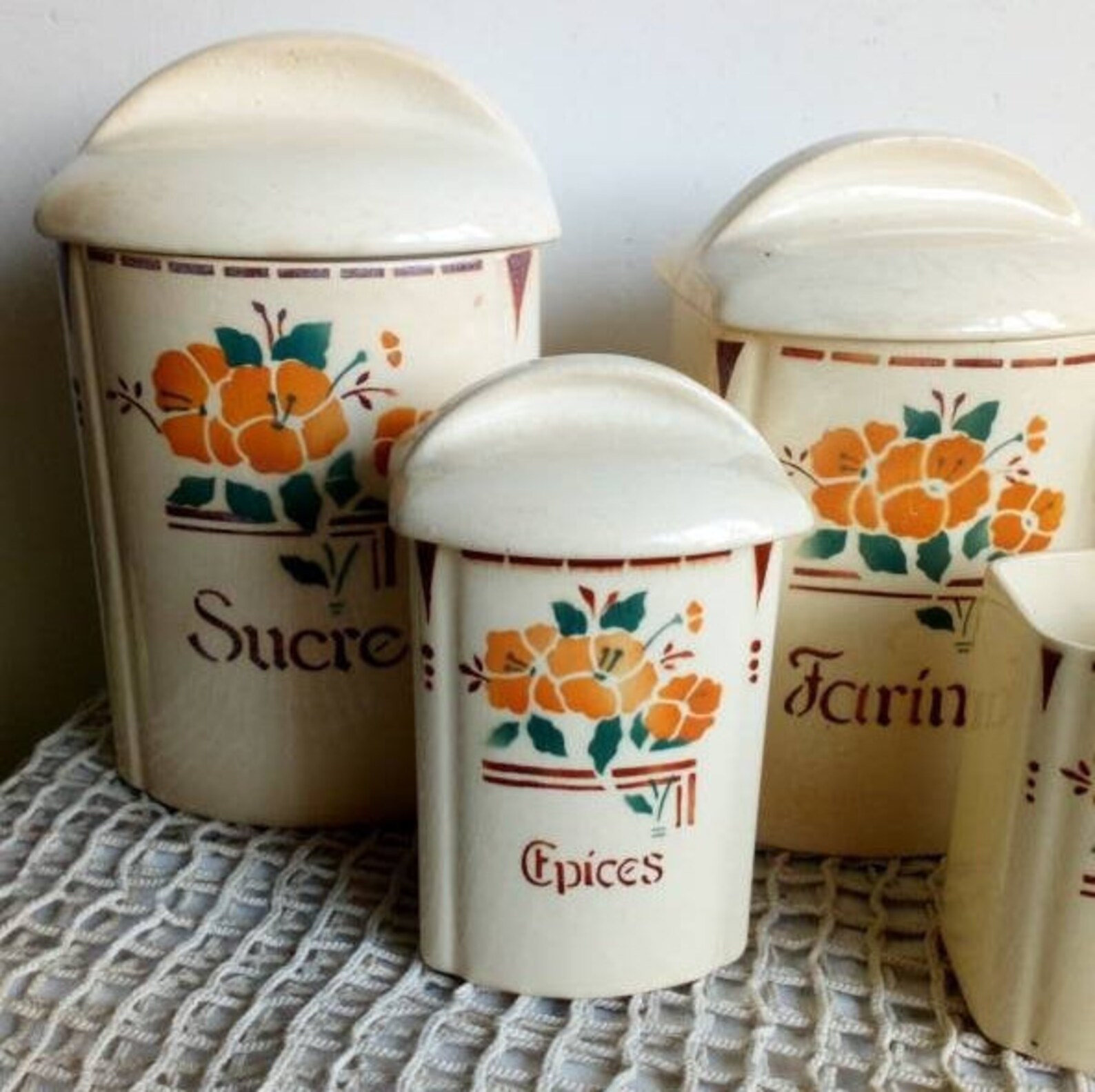 Keramik Vorratsdosen Art Deco Blumen Küchenkanister | Etsy