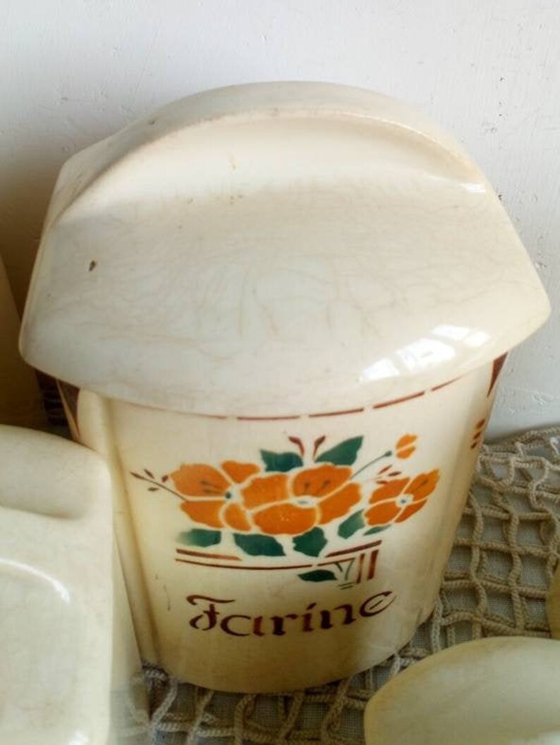 Keramik Vorratsdosen Art Deco Blumen Küchenkanister | Etsy