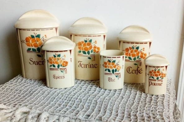 Keramik Vorratsdosen Art Deco Blumen Küchenkanister | Etsy