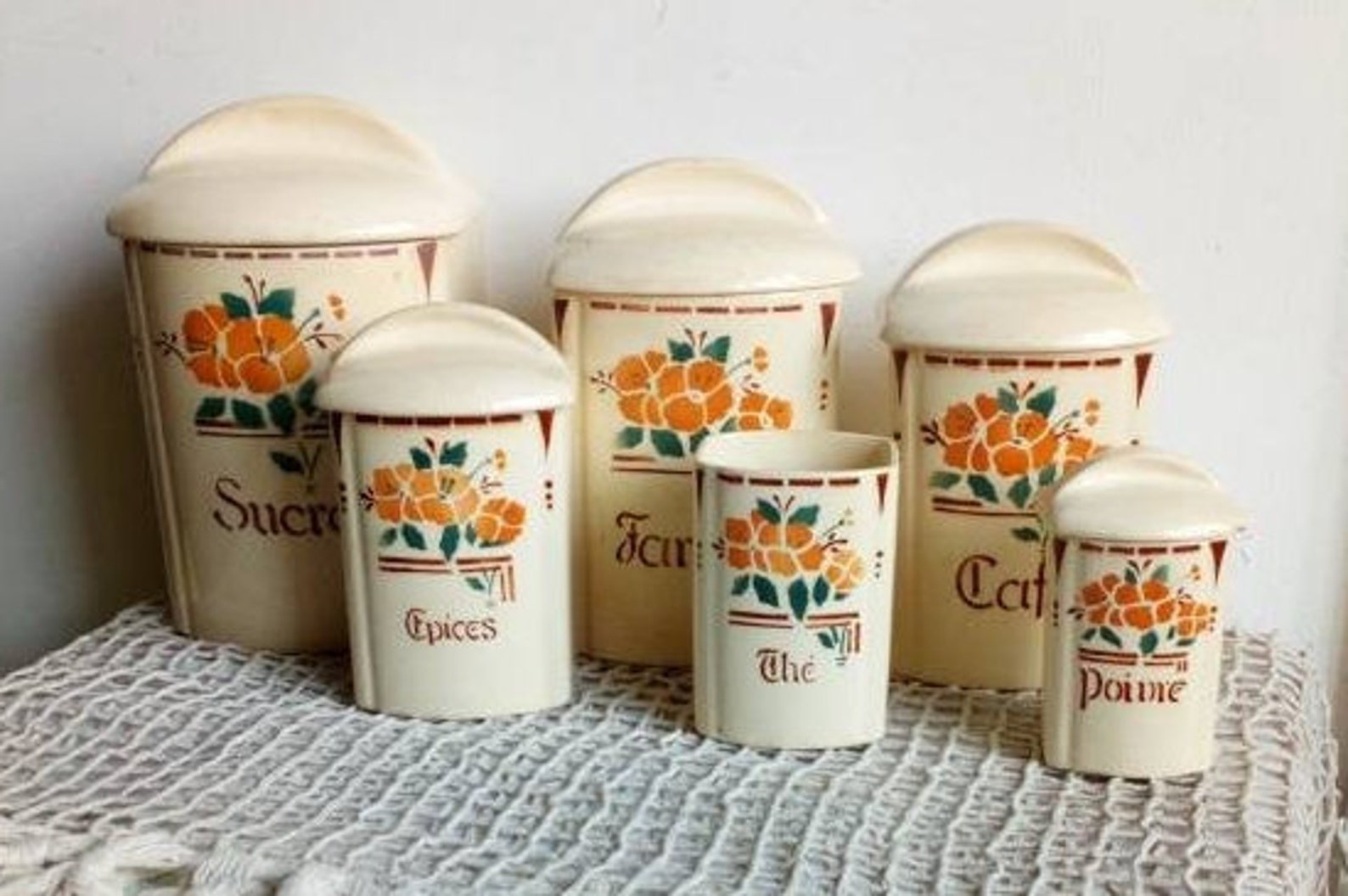 Keramik Vorratsdosen Art Deco Blumen Küchenkanister | Etsy