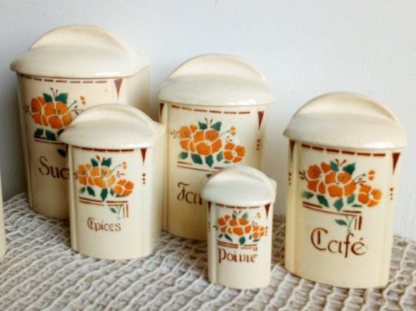 Keramik Vorratsdosen Art Deco Blumen Küchenkanister | Etsy