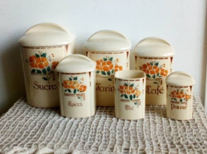 Keramik Vorratsdosen Art Deco Blumen Küchenkanister | Etsy