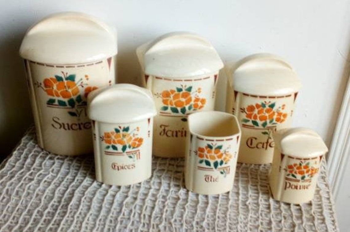 Keramik Vorratsdosen Art Deco Blumen Küchenkanister | Etsy