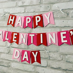 Happy Valentines Day Banner, Pink and red banner, Valentine’s Day