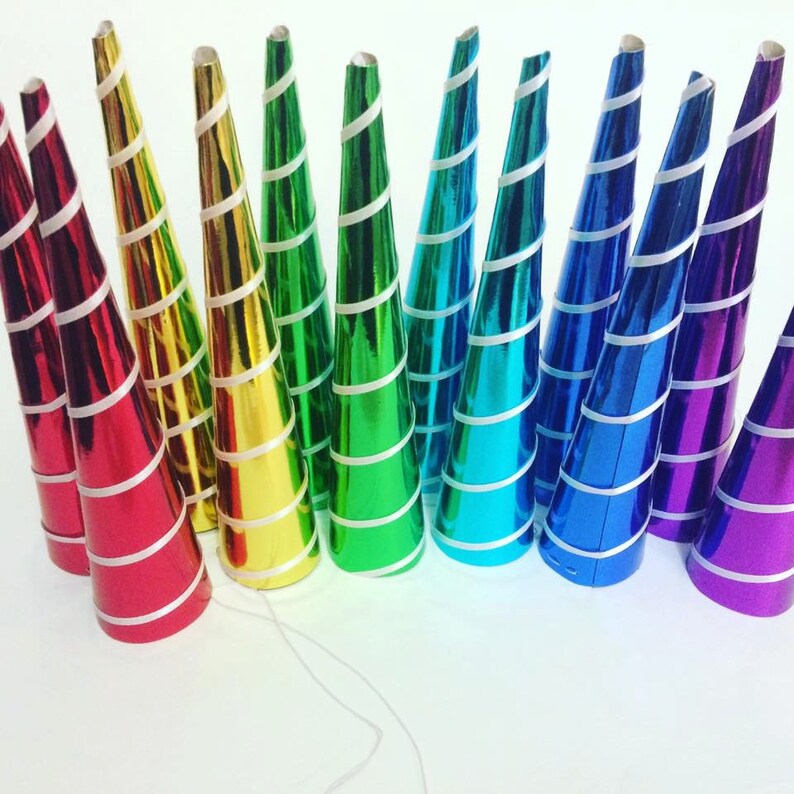 Unicorn Party Hats Rainbow Unicorn Party Hats Set of 12 Hats Etsy