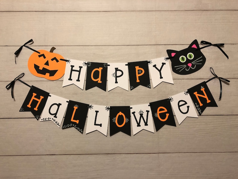 Happy Halloween Banner Halloween Decoration Halloween Banner Etsy