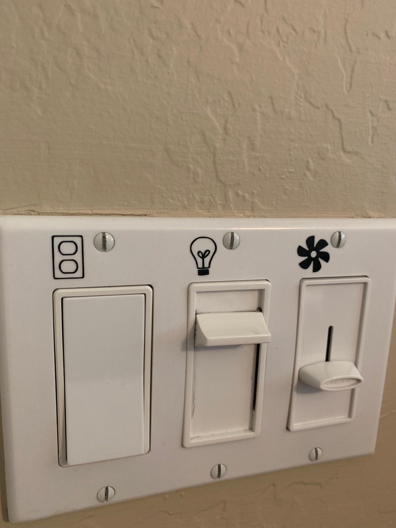 Outlet Labels Light Switch Stickers Outletfanlight Outlet Etsy