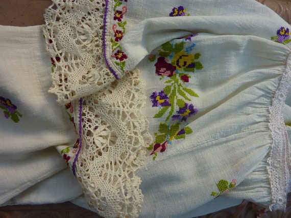 Vintage 1930s 1940s Romanian Hand Embroidered Cro… - image 8