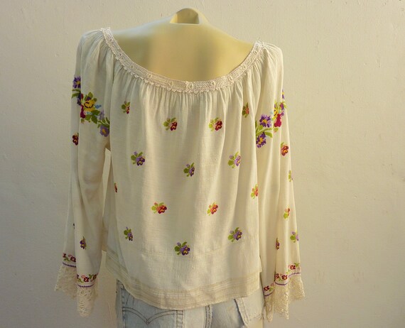 Vintage 1930s 1940s Romanian Hand Embroidered Cro… - image 4