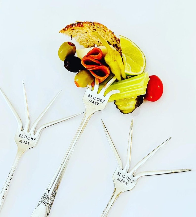 Bloody Mary Forks, Hair of the Dog, Cocktail Fork, Personalized Pickle