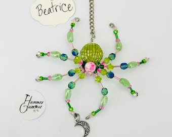 Spider Suncatcher, Handmade Crystal Beaded Spider