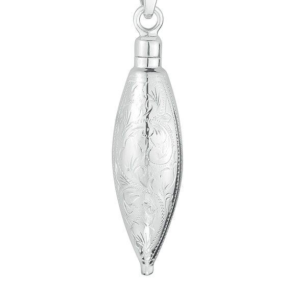 Argent Sterling Long vintage Teardrop Crémation Cendres Urne Pendentif Collier Souvenir Souvenir