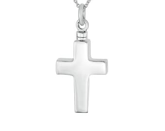 Sterling Silver Elegant Cross Cremation Necklace - Etsy