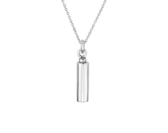 Sterlingzilveren kleine cilinder crematie as urn hanger ketting gedenkteken aandenken