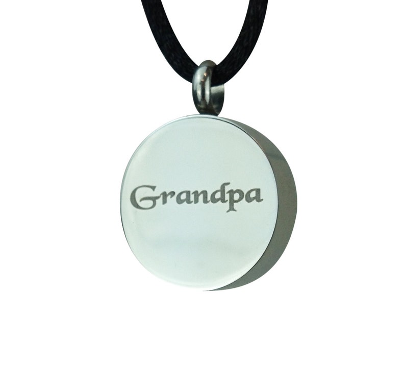 Grandpa Urn Pendant Memorial Ash Cremation Keepsake Personalised Engraved image 1