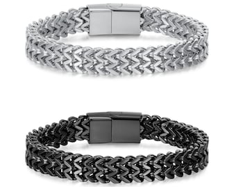 Silver or Black Stainless Steel Mesh Chain Urn Bracelet Memorial Ash Keepsake Jewellery - Personalised Engraved